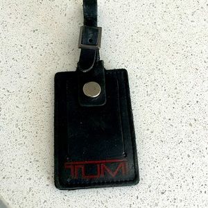 Tumi leather luggage tag